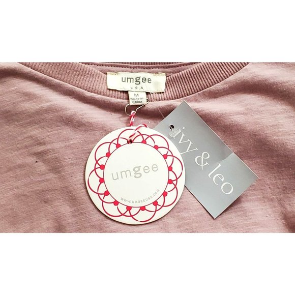 SALE UMGEE NWT Blouse/Top/Shirt Embroidered Drawstring Cuffs Scallop Hem Sz M - Picture 8 of 8